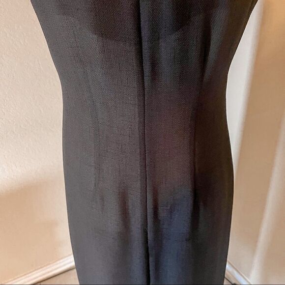 Vintage Danny & Nicole Black Two Piece Maxi Dress with Animal Print Jacket SZ 6 - Picture 12 of 16